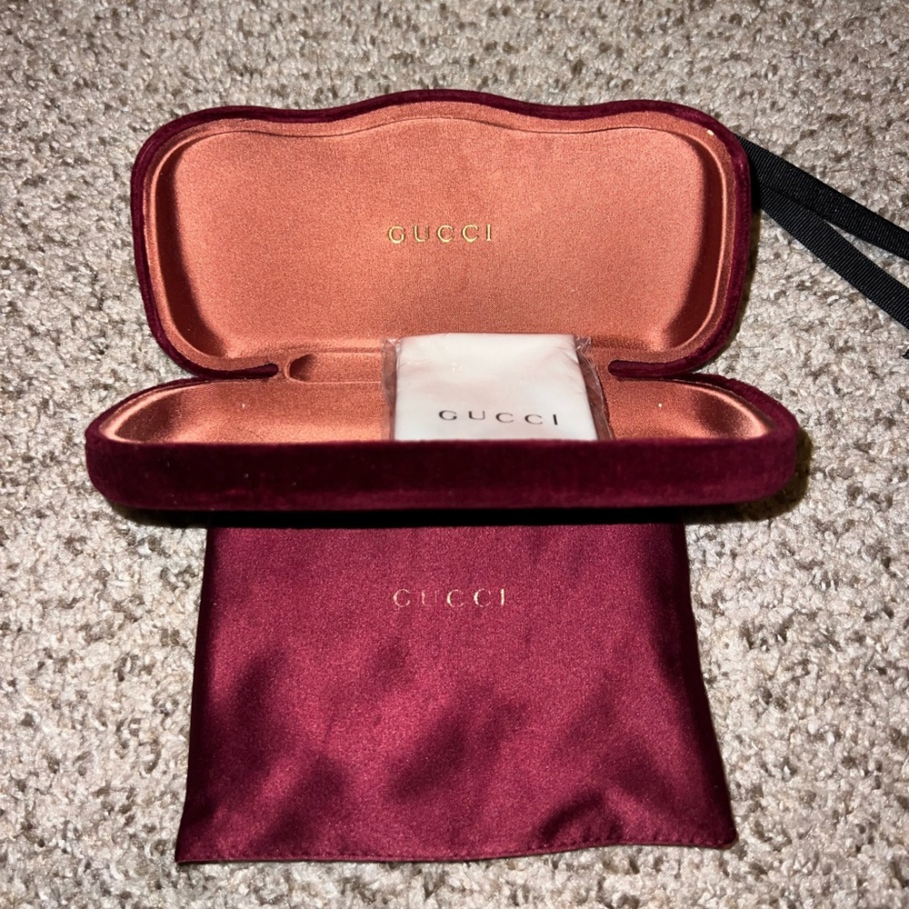 Gucci Red Velvet Eyeglasses Case